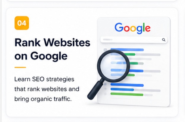 04 Rank Websites on Google — learn SEO strategies that rank websites and bring organic traffic.